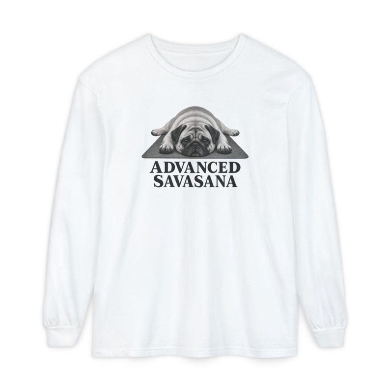 Pug Lover Shirt, Yoga Shirt Women, Pug Mom Gift, Funny Fitness Tee, Advanced Savasana Pug Shirt, Workout Humor Tee, Yoga Instructor Gift image 14