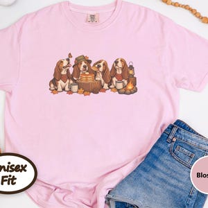 Basset Hound Shirt, Fall Camping Gift, Autumn Hound Dog Tee, Basset Hound Mom Sweatshirt, Camping Dog Lover Gift Bild 7