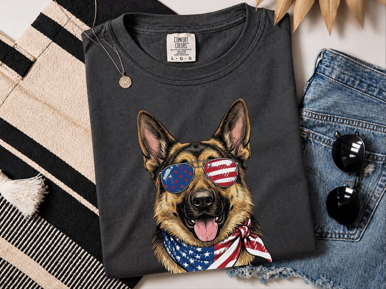 Patriotic German Shepherd Portrait image 6