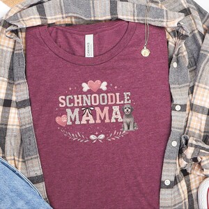 Schnoodle Mama Shirt, Schnoodle Lover Tee, Dog Mom Apparel, Cross-Breed Doodle Owner Gift, Pet Parent Wear, Trendy Comfy Everyday Top image 3