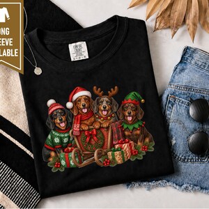 Christmas Dachshund Shirt, Wiener Dog Christmas Gift, Dachshund Dad Shirt, Sausage Dog Christmas Tee, Doxie Mom Sweatshirt image 5