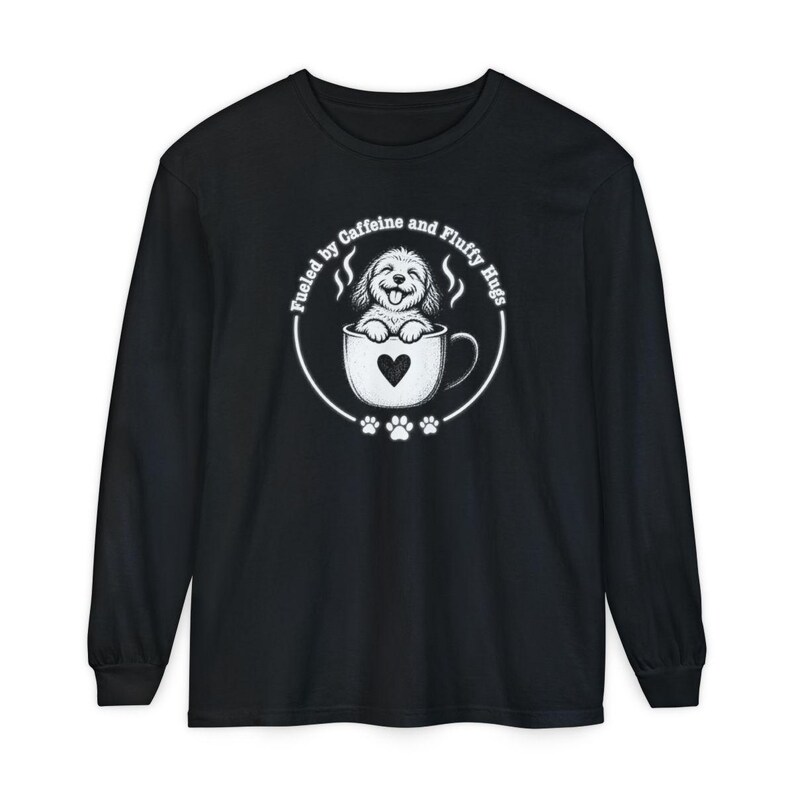 Goldendoodle Mom Shirt, Coffee Lover Gift, Doodle Dog Tee, Fueled by Caffeine and Fluffy Hugs, Puppy Owner Top, Coffee Weather Shirt image 13
