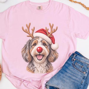 Aussiedoodle Christmas Shirt, Holiday Pet Gift, Christmas Dog Mom Sweatshirt, Festive Dog Tee, Aussiedoodle Lover Shirt image 3
