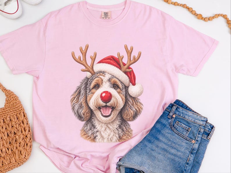 Aussiedoodle Christmas Shirt, Holiday Pet Gift, Christmas Dog Mom Sweatshirt, Festive Dog Tee, Aussiedoodle Lover Shirt image 3