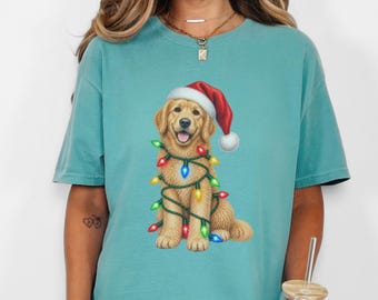Golden Retriever Christmas Shirt, Holiday Dog Lover Gift, Festive Puppy Sweatshirt, Christmas Dog Gift, Retriever Tee