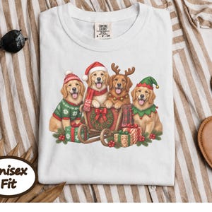 Christmas Golden Retriever Shirt, Dog Christmas Gift, Holiday Pet Tee, Golden Retriever Lover Gift image 8