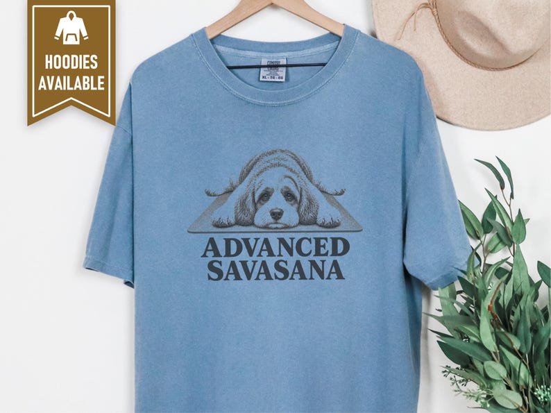 Cavapoo Shirt, Funny Dog Yoga Gift, Advanced Savasana Tee, Yogi Puppy Lover Present, Dog Mom Fitness Clothing image 10