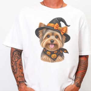 Yorkie Halloween Shirt, Yorkie Mom Gift, Witch Dog Shirt, Halloween Dog Shirt, Yorkie Lover Gift, Fall Dog Sweatshirt image 8