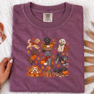 Schnoodle Fall Dog Shirt, Autumn Dog Lover Gift, Cute Puppy Sweatshirt, Pumpkin Patch Tee, Dog Mom Hoodie image 5
