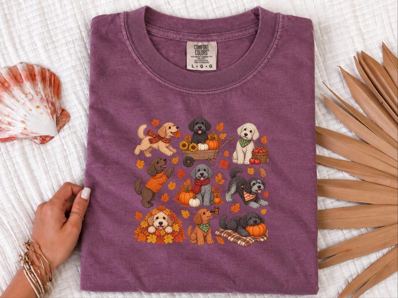 Schnoodle Fall Dog Shirt, Autumn Dog Lover Gift, Cute Puppy Sweatshirt, Pumpkin Patch Tee, Dog Mom Hoodie image 5