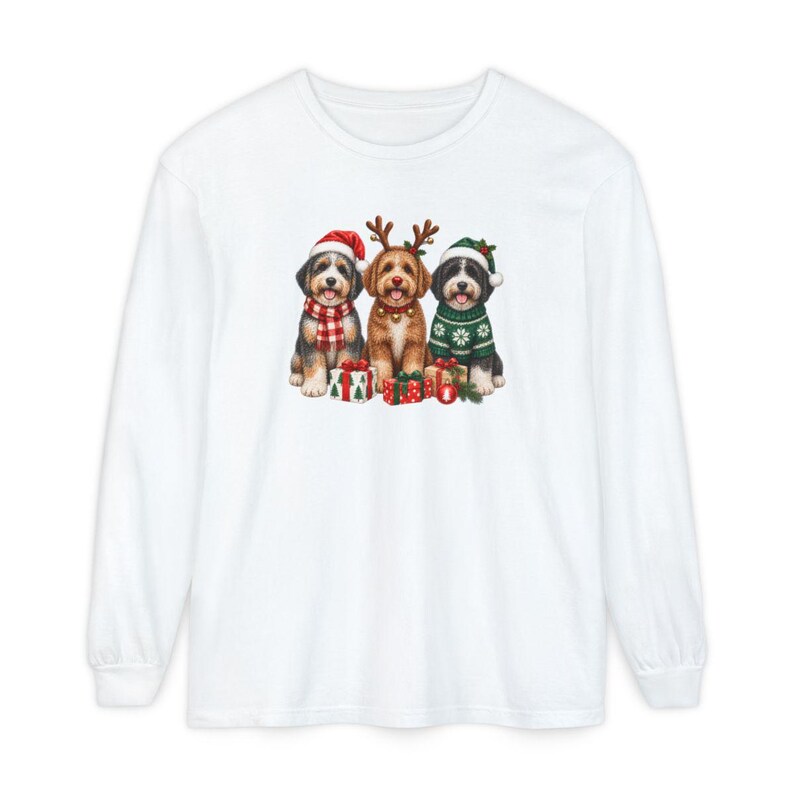 Aussiedoodle Christmas Sweatshirt, Aussiedoodle Gift, Holiday Dog Crewneck, Christmas Dog Sweater, Festive Puppy Lover Shirt image 14