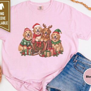 Christmas Golden Retriever Shirt, Dog Christmas Gift, Holiday Pet Tee, Golden Retriever Lover Gift image 7