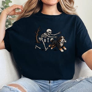 Bernedoodle Dog Shirt, Skeleton Dog Shirt, Halloween Pet Gift, Funny Bernedoodle Shirt, Halloween Dog Tee, Bernedoodle Mom Gift image 1