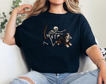 Bernedoodle Dog Shirt, Skeleton Dog Shirt, Halloween Pet Gift, Funny Bernedoodle Shirt, Halloween Dog Tee, Bernedoodle Mom Gift