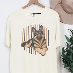 T-shirt met Duitse Herder-hond, cadeau voor Duitse Herder-moeder, T-shirt voor liefhebbers van Duitse Herders, cadeau voor hondengeleider, kleding voor hondenbezitters afbeelding 3