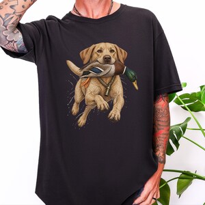 Yellow Lab Gift, Duck Hunting Shirt, Waterfowl Hunter Tee, Labrador Retriever Art, Bird Dog Shirt, Vintage Hunting Gift For Men image 7