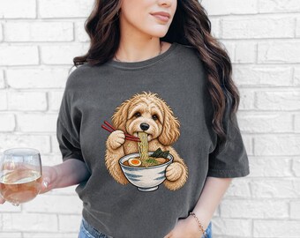 Maltipoo Ramen Shirt, Ramen Lover Gift, Foodie Dog T Shirt, Noodle Lover Tee, Japanese Food Shirt