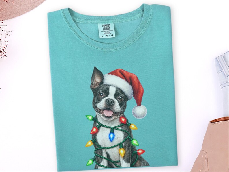 Boston Terrier Christmas Shirt, Boston Terrier Mom Gift, Holiday Dog Shirt, Christmas Puppy Sweatshirt, Dog Owner Gift, Dog Christmas Tee image 6
