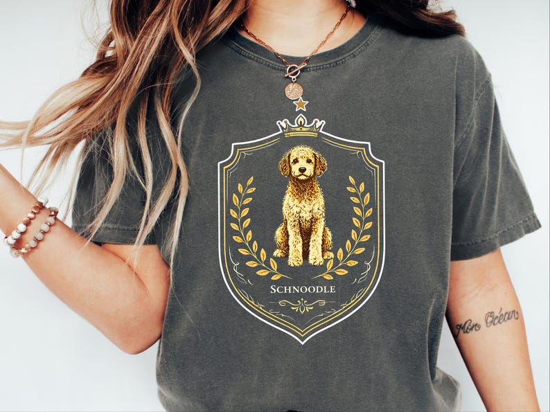 Comfort Colors Schnoodle Lover Royal Crest Shirt, Regal Pet Art Tee, Custom Dog Shirt for Schnoodle Mom and Dad Gift, Schnoodle Lover Tee image 8