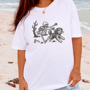 T-shirt squelette Schnoodle, T-shirt chien Halloween, T-shirt chien squelette humoristique, Cadeau pour maman Schnoodle, T-shirt pour amoureux des chiens pour la saison d'Halloween image 7