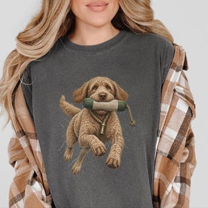 Labradoodle Shirt, Labradoodle Gift, Waterfowl Hunter, Hunting Dog Art, Outdoor Enthusiast, Duck Hunting Tee, Doodle Dog Dad Gift image 10