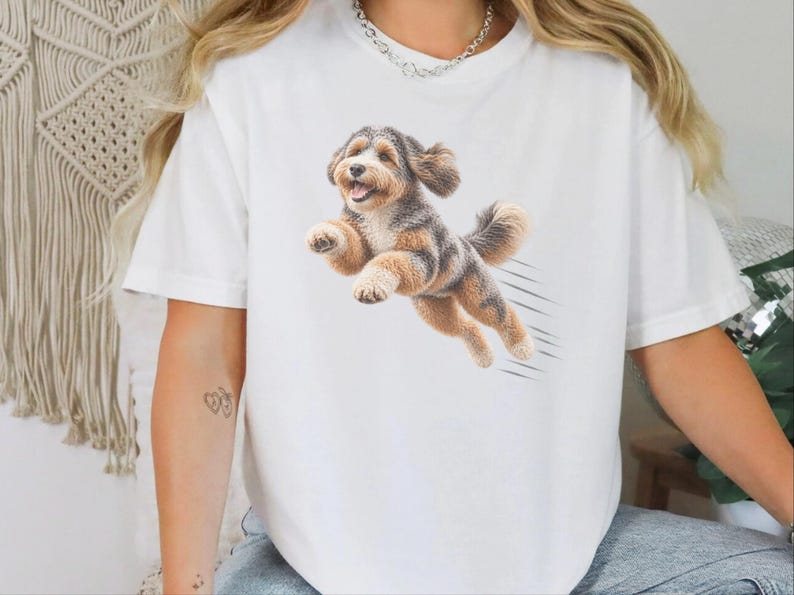 T-shirt Aussiedoodle, Cadeau Aussiedoodle, T-shirt croisé Berger Australien/Caniche, T-shirt Maman Aussiedoodle, Cadeau pour amoureux des chiens Aussiedoodle image 8