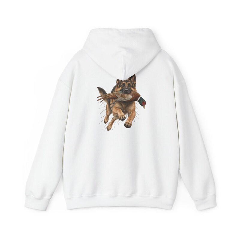T-shirt met Duitse Herder, cadeau voor fazantenjacht, T-shirt met natuurafbeeldingen, T-shirt voor hondenliefhebbers, cadeau-idee voor jagers, cadeau voor een Duitse Herder afbeelding 12
