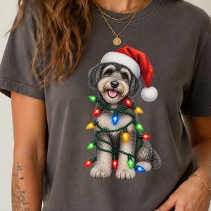 Schnoodle Christmas Shirt, Dog Lover Gift, Schnoodle Mom Sweatshirt, Christmas Dog Shirt, Holiday Puppy Tee image 2