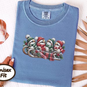 Christmas Birds Shirt, Holiday Bird Lover Gift, Winter Wildlife Tee, Cute Animal Sweatshirt, Festive Christmas Bird Shirt image 6