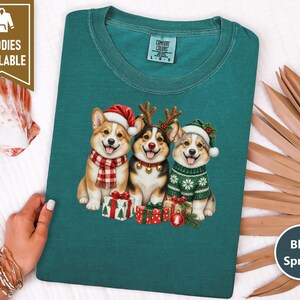 Corgi Christmas Shirt, Christmas Corgi Gift, Holiday Dog Lover Tee, Corgi Mom Shirt, Festive Puppy Sweatshirt, Corgi Dad Gift image 8