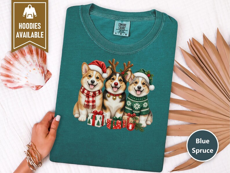 Corgi Christmas Shirt, Christmas Corgi Gift, Holiday Dog Lover Tee, Corgi Mom Shirt, Festive Puppy Sweatshirt, Corgi Dad Gift image 8
