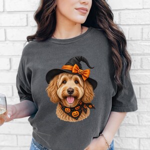 Halloween Dog Shirt, Goldendoodle Gift, Doodle Mom Gift, Witch Dog Shirt, Spooky Dog Lover, Fall Pet Sweatshirt image 9