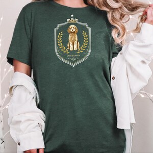 Cockapoo Print, Royal Dog Portrait Art, Vintage Coat of Arms, Cockapoo Royal Crest Shirt, Doodle Dog Apparel, Cockerpoo, Cockapoo Print Tee image 5