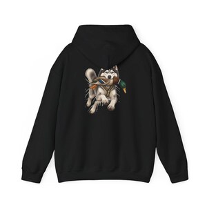 T-Shirt mit Siberian Husky-Motiv, Geschenk für Entenjäger, T-Shirt für Wasservogeljäger, Geschenk für Husky-Liebhaber, Entenjagd-Shirt, T-Shirt mit Wildtiermotiven, Geschenk für Naturliebhaber Bild 11