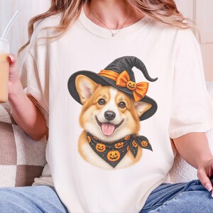 Corgi Halloween Tee, Dog Mom Fall Gift, Spooky Corgi Shirt, Halloween Dog Lover, Corgi Dad Present image 3