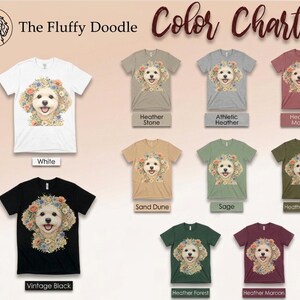 Maltipoo Print Shirt, Maltipoo Floral Face Tee, Spring Animal Art, Maltese Poodle Gifts, Dog Lover Tee, Maltese Poodle Fan, Mama Dog Owner image 9