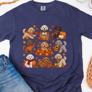 Maltipoo Fall Shirt, Fall Dog Lover Gift, Autumn Puppy Tee, Cozy Fall Dog Shirt, Maltipoo Mom Shirt image 4