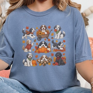 Sheepadoodle Fall Sweatshirt, Autumn Dog Shirt, Sheepadoodle Mom Gift, Doodle Dog Lover Shirt, Pumpkin Spice Tee image 6