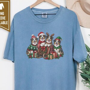 Christmas Australian Shepherd Shirt, Aussie Dog Mom Gift, Festive Holiday Sleigh Graphic Tee, Australian Christmas Sweatshirt afbeelding 5