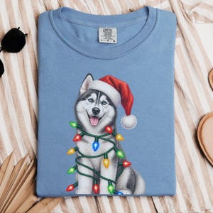 Husky Christmas Shirt, Husky Christmas Sweatshirt, Dog Christmas Gift, Holiday Dog Owner Gift, Siberian Husky Lover Tee image 9