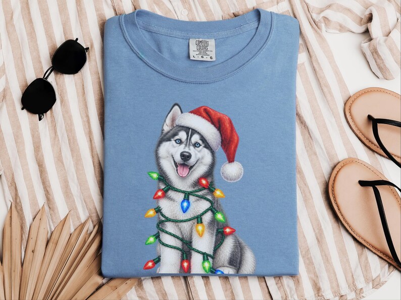 Husky Christmas Shirt, Husky Christmas Sweatshirt, Dog Christmas Gift, Holiday Dog Owner Gift, Siberian Husky Lover Tee image 9