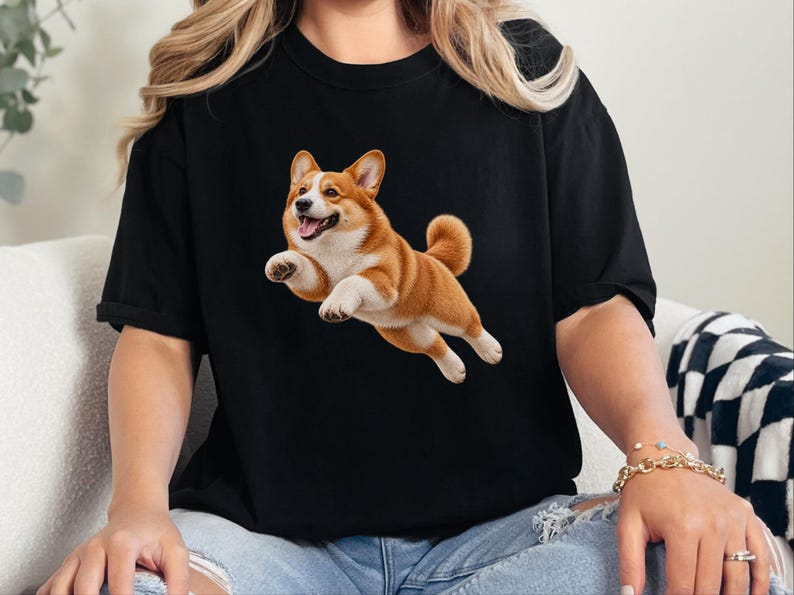Camiseta con estampado de Corgi, regalo para mamás de Corgi, camiseta de Corgi galés de Pembroke, camiseta para amantes de los perros, camiseta de cachorro de Corgi feliz, regalo para dueños de Corgi imagen 8