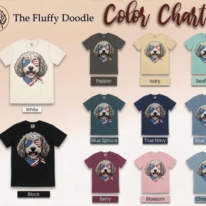 Comfort Colors Sheepadoodle Patriotic Sweatshirt, Independence Day Goldendoodle Sweatshirt, Fourth of July Sheepadoodle Shirt immagine 11