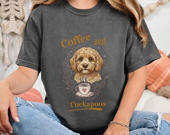 Coffee And Cockapoos Cute Puppy Tee Vintage Dog Lover Gift