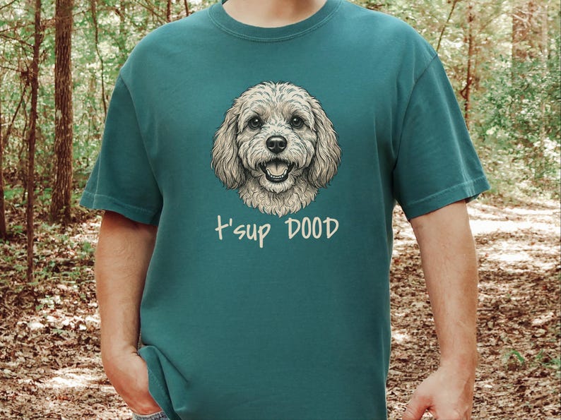 T-shirt Comfort Colors Goldendoodle Dog Mom, Sweat-shirt T'sup Dood Cavapoo, T-shirt graphique pour amoureux des Labradoodles, Col rond pour propriétaire de Bernedoodle image 5