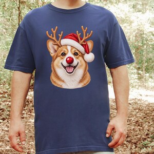 Sudadera navideña de Corgi, camiseta festiva navideña para perros, regalo navideño para dueños de perros, sudadera de cuello redondo para mamás de Corgi imagen 7