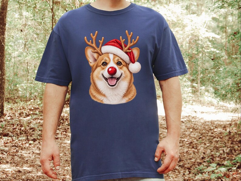 Sudadera navideña de Corgi, camiseta festiva navideña para perros, regalo navideño para dueños de perros, sudadera de cuello redondo para mamás de Corgi imagen 7