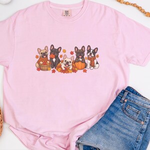 Frenchie Dog Shirt, Fall French Bulldog Gift, Cute Puppy Tee, French Bulldog Mama Shirt, Autumn Dog Lover Sweatshirt image 1