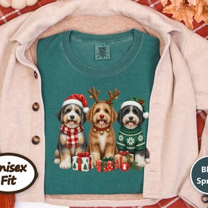Aussiedoodle Christmas Sweatshirt, Aussiedoodle Gift, Holiday Dog Crewneck, Christmas Dog Sweater, Festive Puppy Lover Shirt image 6