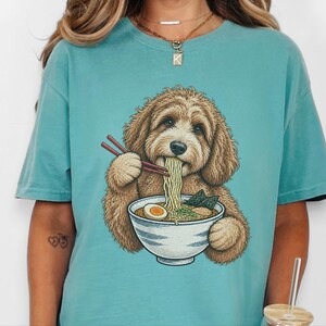 Labradoodle Lover Shirt, Labradoodle Gift, Ramen Lover Tee, Funny Dog Art image 4